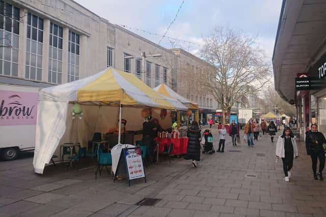 Shoppers walking through Commercial Road. Picture: Freddie Webb