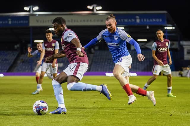 Ryan Tunnicliffe gives pursuit during an impressive performance in Tuesday night's Papa John's Trophy clash with Aston Villa Under-21s. Picture: Jason Brown/ProSportsImages