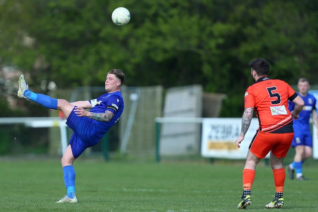 AFC Portchester Reserves (orange) v Baffins Milton Rovers Reserves. Picture: Chris Moorhouse
