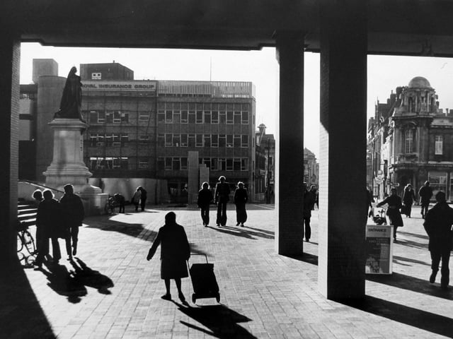 Portsmouth Guildhall and Guildhall Square December 1976