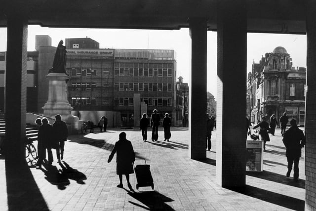 Portsmouth Guildhall and Guildhall Square December 1976