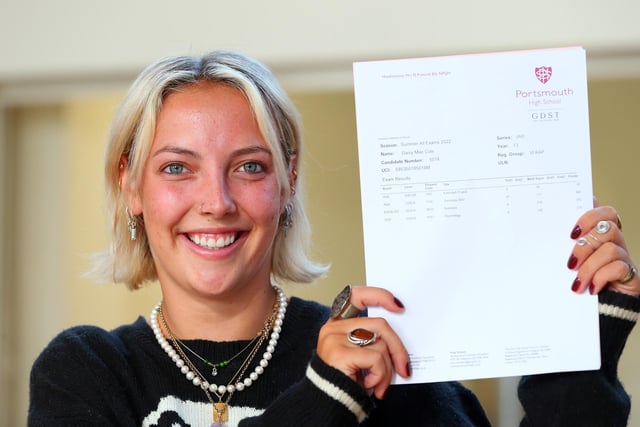 Daisy Cole has 4As. A-level results, Portsmouth High School, Southsea 
Picture: Chris Moorhouse (jpns 180822-10)