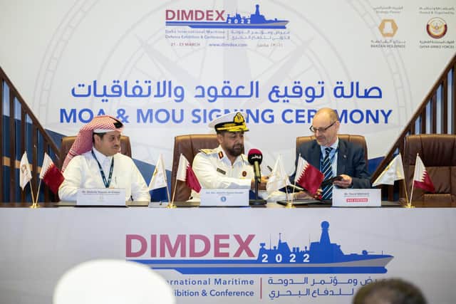 From left: Abdullah Hassan Al Khater, Maj. Gen. Abdullah Hassan Alsulaiti, David Mitchard. 