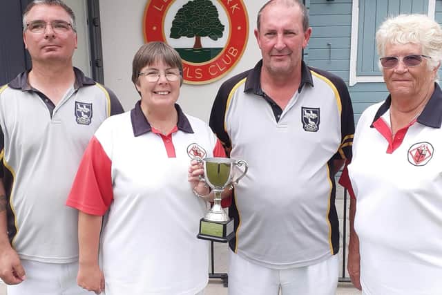 Mixed Fours winners Andy and Tracey Hibberd, Adrian Snook and Kath Patrick