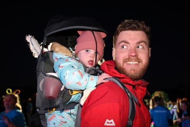 Roddy Hardridge with baby Everley, 17 months at the Southsea Glow Walk on March 18, 2022