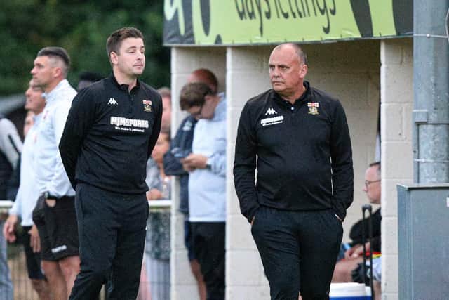 Fareham boss Pete Stiles, right. Picture: Chris Moorhouse (jpns 170821-13)