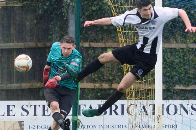Pat O'Flaherty in Southern League action for Gosport Borough against Dorchester. Picture: Keith Woodland