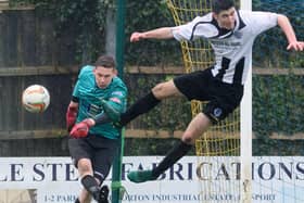 Pat O'Flaherty in Southern League action for Gosport Borough against Dorchester. Picture: Keith Woodland