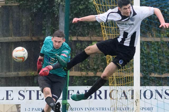 Pat O'Flaherty in Southern League action for Gosport Borough against Dorchester. Picture: Keith Woodland
