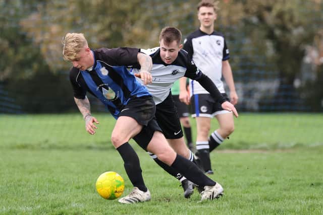 Padnell Rovers (blue/black) defeated Fleur De Lys 3-2 in a Portsmouth & District FA Sunday Trophy tie. Picture by Kevin Shipp