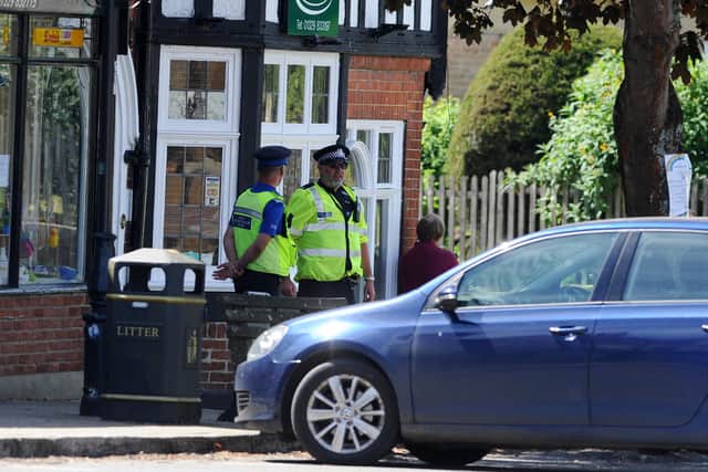 Police were seen in Wickham this year during the Covid-19 lockdown. Picture: Sarah Standing (200520-2321)