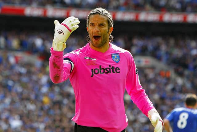 Former Pompey keeper David James in 2010 FA Cup final duty against Chelsea.