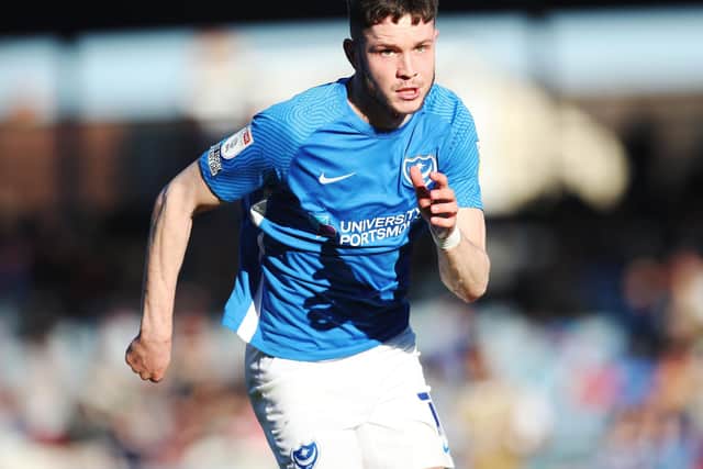 Pompey striker George Hirst was clearly fouled by Ryan Tafazolli as he raced in on goal