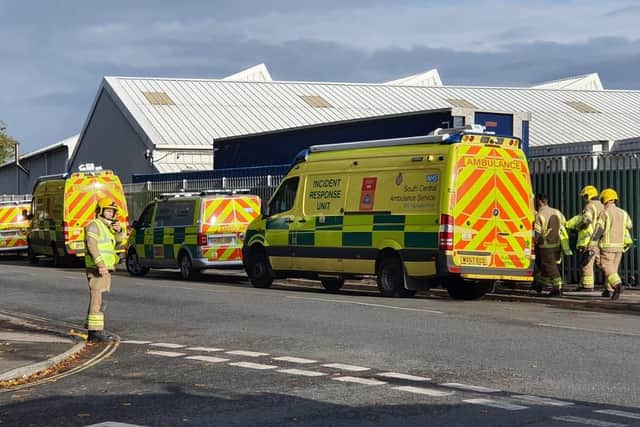 Fire crews and South Central Ambulance Service are in Airport Service Road in Copnor on October 13. Picture: Habibur Rahman