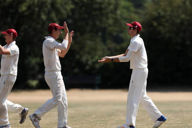 Dan Wimble, right, hit a century for Fareham & Crofton. Picture: Chris Moorhouse