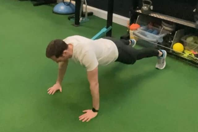 Person working out in gym