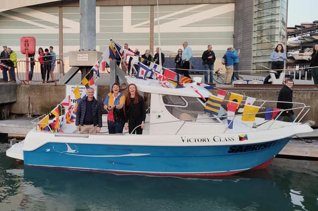 The naming ceremony with 'Sapristi' and Victory Class members and officials