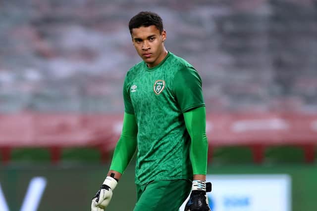 Gavin Bazunu could join his Republic of Ireland team-mate Ronan Curtis at Pompey training today. Picture: Brian Lawless/PA Wire.