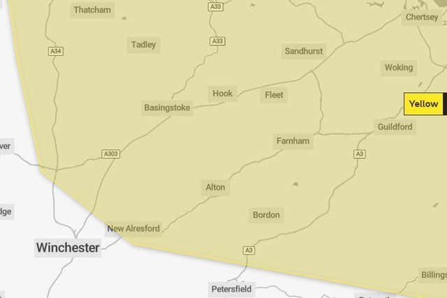 Snow warning issued by Met Office. Picture: Met Office