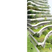 A visualisation of a possible living wall at the new park and ride. Picture: Portsmouth City Council