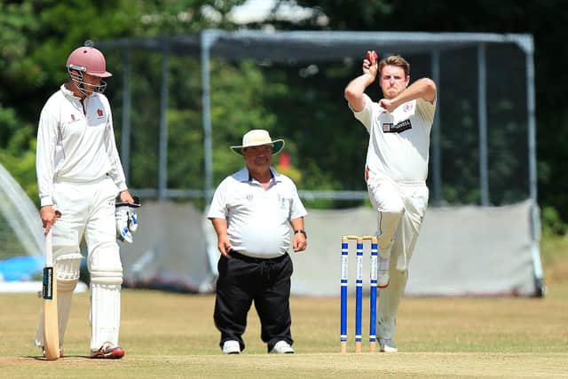 Jake Peach conceded 24 runs off the first five balls of his last over against Sway
Picture: Chris Moorhouse