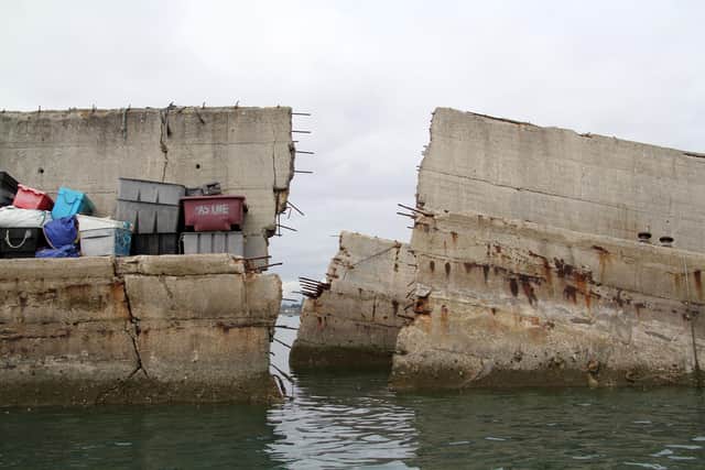 Of the four Mulberry Harbours, called Phoenix breakwaters, constructed at Hayling, only two made it to Normandy. Picture: Bob Hind.