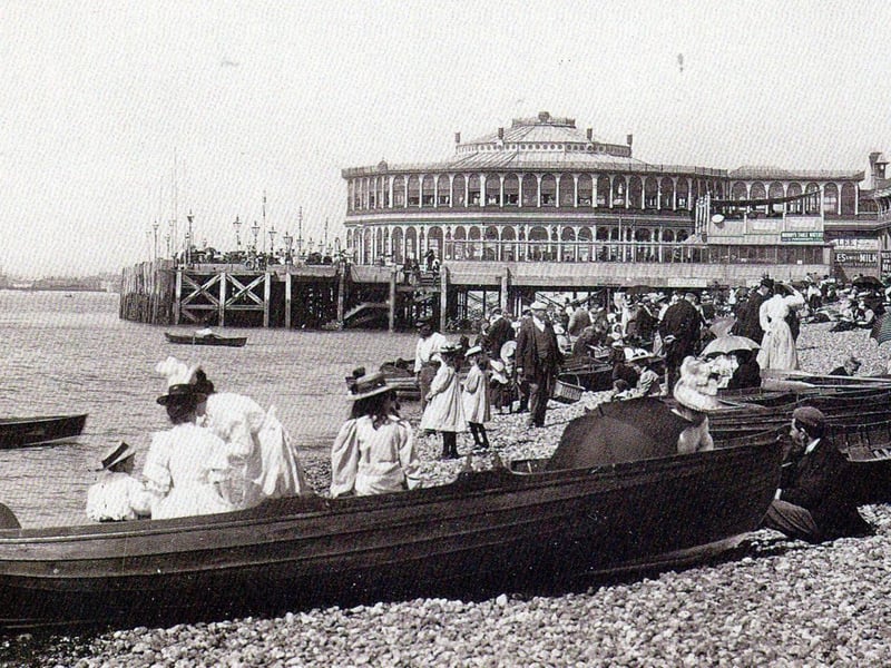 Row boats for hire alongside Clarence Pier.