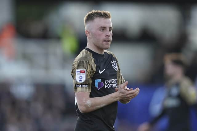 Joe Morrell is Pompey's notable absentee against Port Vale through international duty with Wales. Picture: Jason Brown/ProSportsImages