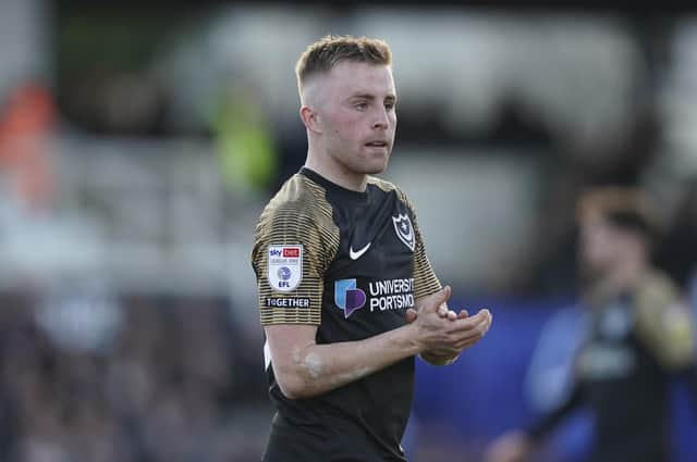 Joe Morrell is Pompey's notable absentee against Port Vale through international duty with Wales. Picture: Jason Brown/ProSportsImages