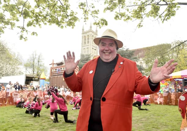 St Mary's vicar Father Bob White welcomed visitors to the Community May Fayre which he said had something for everyone to enjoy.
Picture: Sarah Standing
