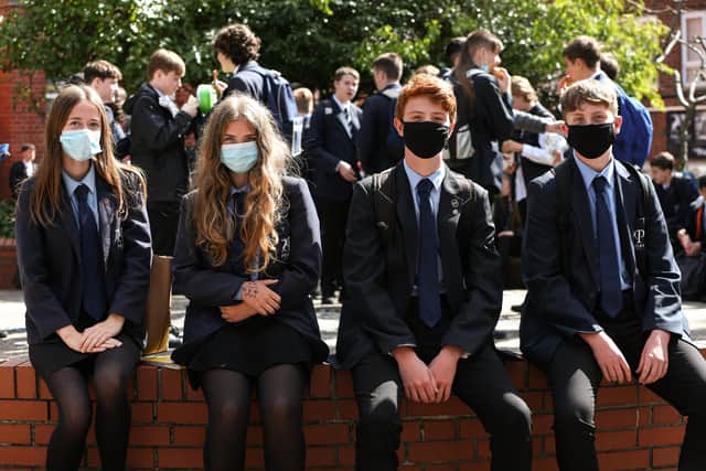 Parents have been discussing the measures put in place to keep children safe as they return to school. Pupils at Priory School have to wear masks in communal areas.

Picture: Chris Moorhouse