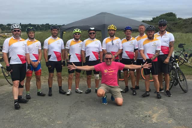 Simon Tier, pictured front, is organising the fourth annual Brain Tumour Research Randonnee