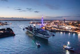 HMS Queen Elizabeth departs Portsmouth this year
Picture: Shaun Roster
