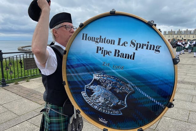 Pipers and drummers from the Houghton-Le-Spring pipe band were in attendance at the event.