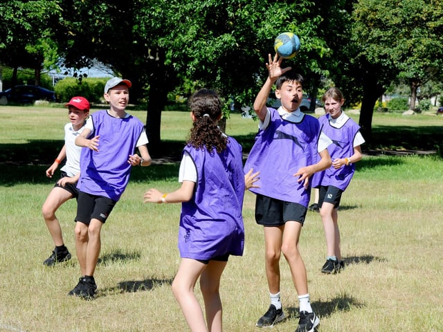 Year 8s play handball.(150623-8470)