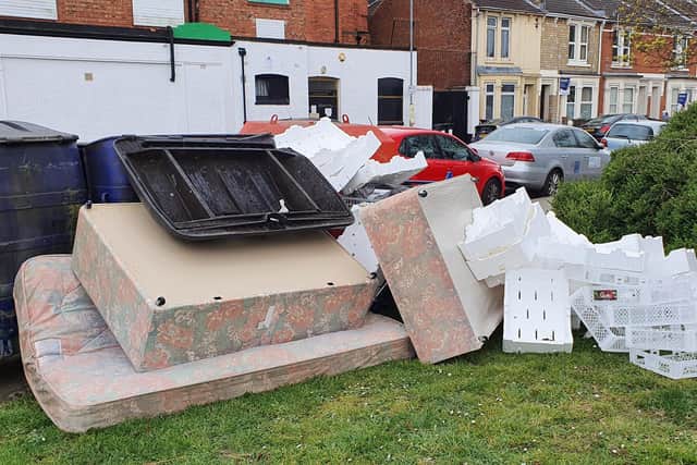 Fly-tipping on Bradford Road in Portsmouth on April 6 Picture from Brian Morgan