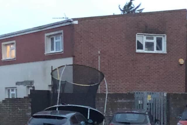 A trampoline on top of a car in Anson Road on March 11, 2020. Picture: Gosport police