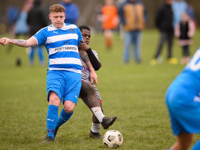 Gosham Rangers (grey) v AC Copnor. Picture: Keith Woodland