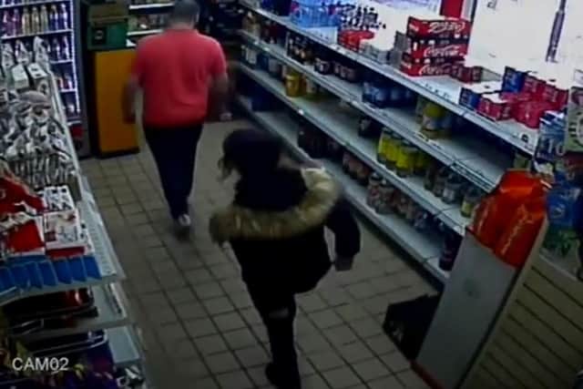CCTV shown to jurors at Winchester Crown Court showing Louise Smith and Shane Mays in the Premier Store on May 7 in Greywell shopping precinct. Picture: Hampshire police