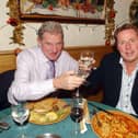 Milan Mandaric and Harry Redknapp are reunited at Pompey in December 2005 - and celebrate with a meal at what was Pizza House in Hilsea. Picture: Steve Reid