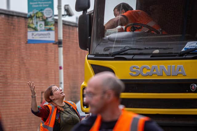 Pictured: Just Stop Oil protester at Alfred Road, Portsmouth.

Picture: Habibur Rahman
