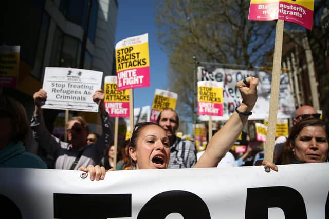 The rise in the number of hate crimes recorded in Hampshire is considerably higher than the increase in England and Wales. The majority have race as a motivating factor. Hampshire Constabulary said the statistic show people have more confidence in reporting such incidents to the police. Picture: Daniel Leal-Olivas/AFP via Getty Images.