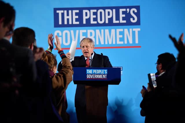 NEW DAWN: December 2019 and Boris Johnson celebrates winning the winter general election Picture: Ben Stansall/Getty