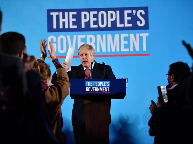 NEW DAWN: December 2019 and Boris Johnson celebrates winning the winter general election Picture: Ben Stansall/Getty