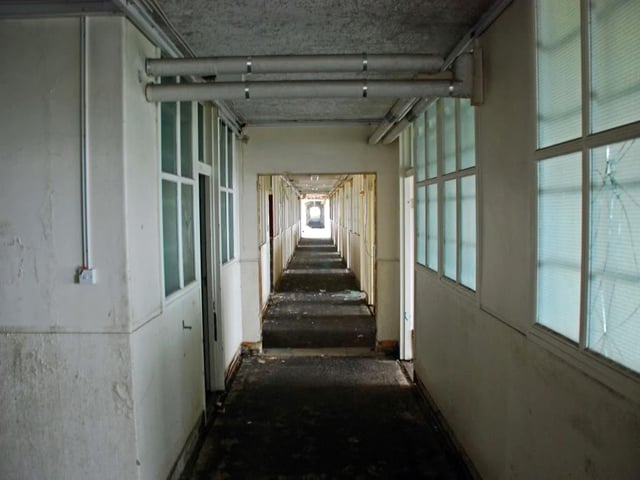 One of many corridors of the Portsdown Main building