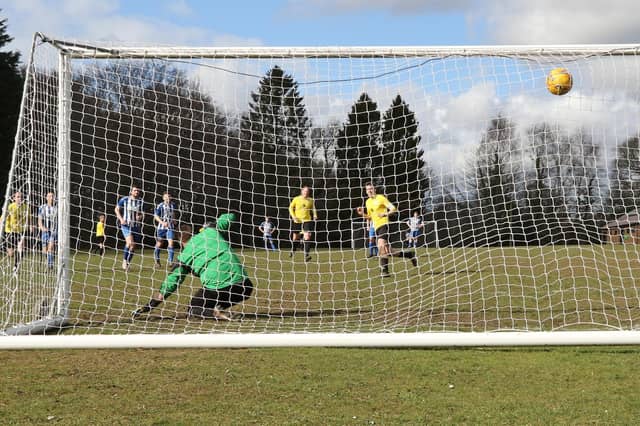 Jordan Shuttleworth fires Burrfields ahead. Picture by Kevin Shipp