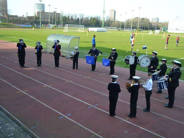 Pre-match entertainment at US Portsmouth v Christchurch. Picture: Charlotte Jeffes.