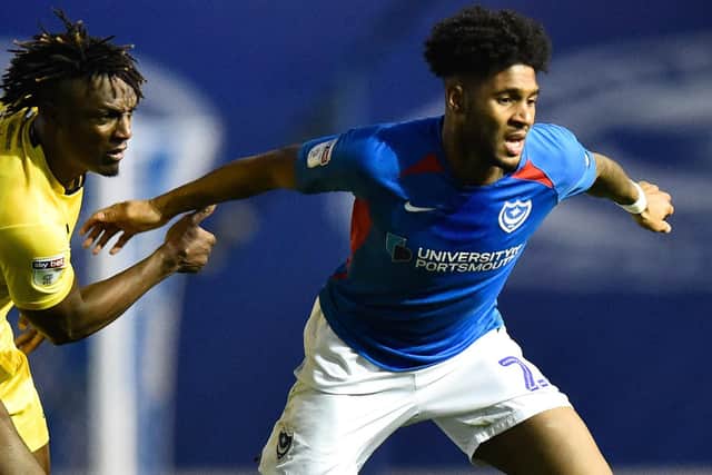 Ellis Harrison in this year's Pompey home kit
