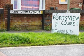 There have been signs referring to golf popping up down Portsview Avenue in Portchester, after residents have become angry with the amount of potholes in the road.

Picture: Sarah Standing (080424-7125)