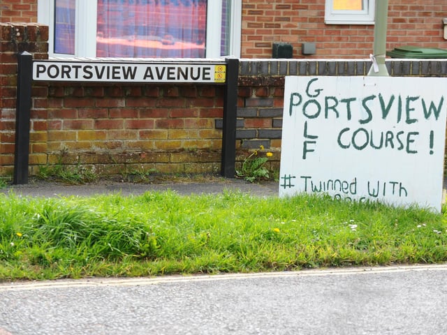 There have been signs referring to golf popping up down Portsview Avenue in Portchester, after residents have become angry with the amount of potholes in the road.Picture: Sarah Standing (080424-7125)